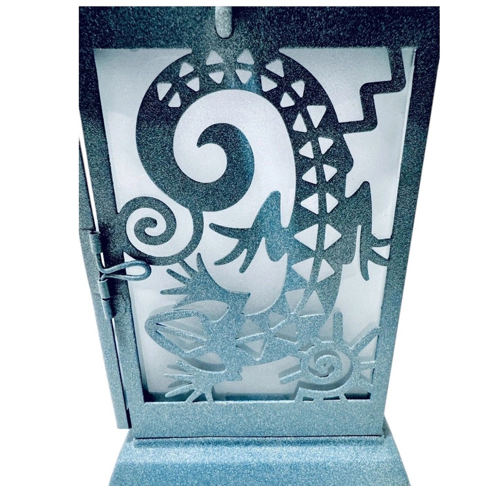 PartyLite Kokopelli Gecko Teal Metal Lantern Southwestern Candle Holder Vintage - Picture 12 of 12